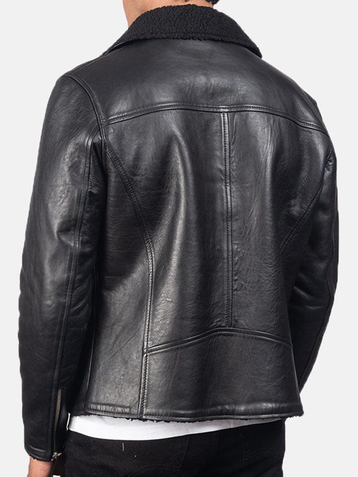 Alberto Black Shearling Black Men's Fur Leather Jacket - Free Shipping ...