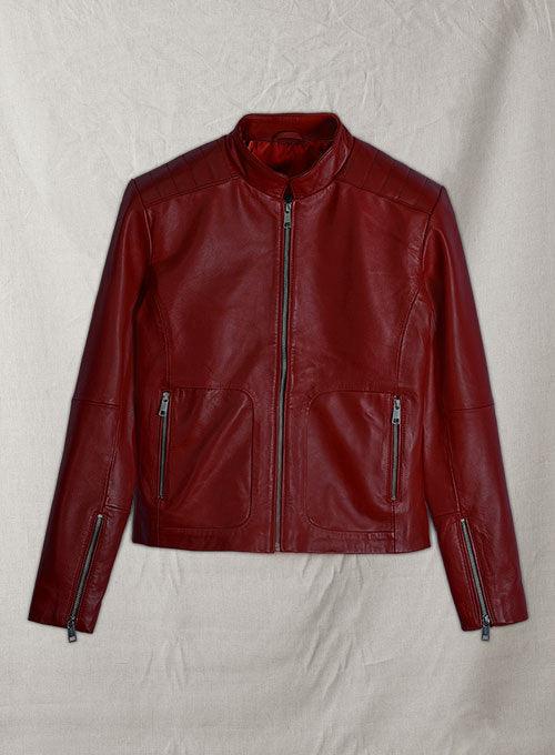 Kaya Scodelario Resident Evil Claire Redfield Red Leather Jacket - Free ...